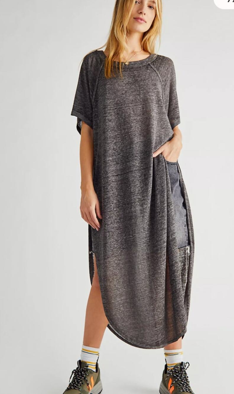 We The Free People XS Extra Small Spring Breeze Tunic Oversized Gray Semi Sheer